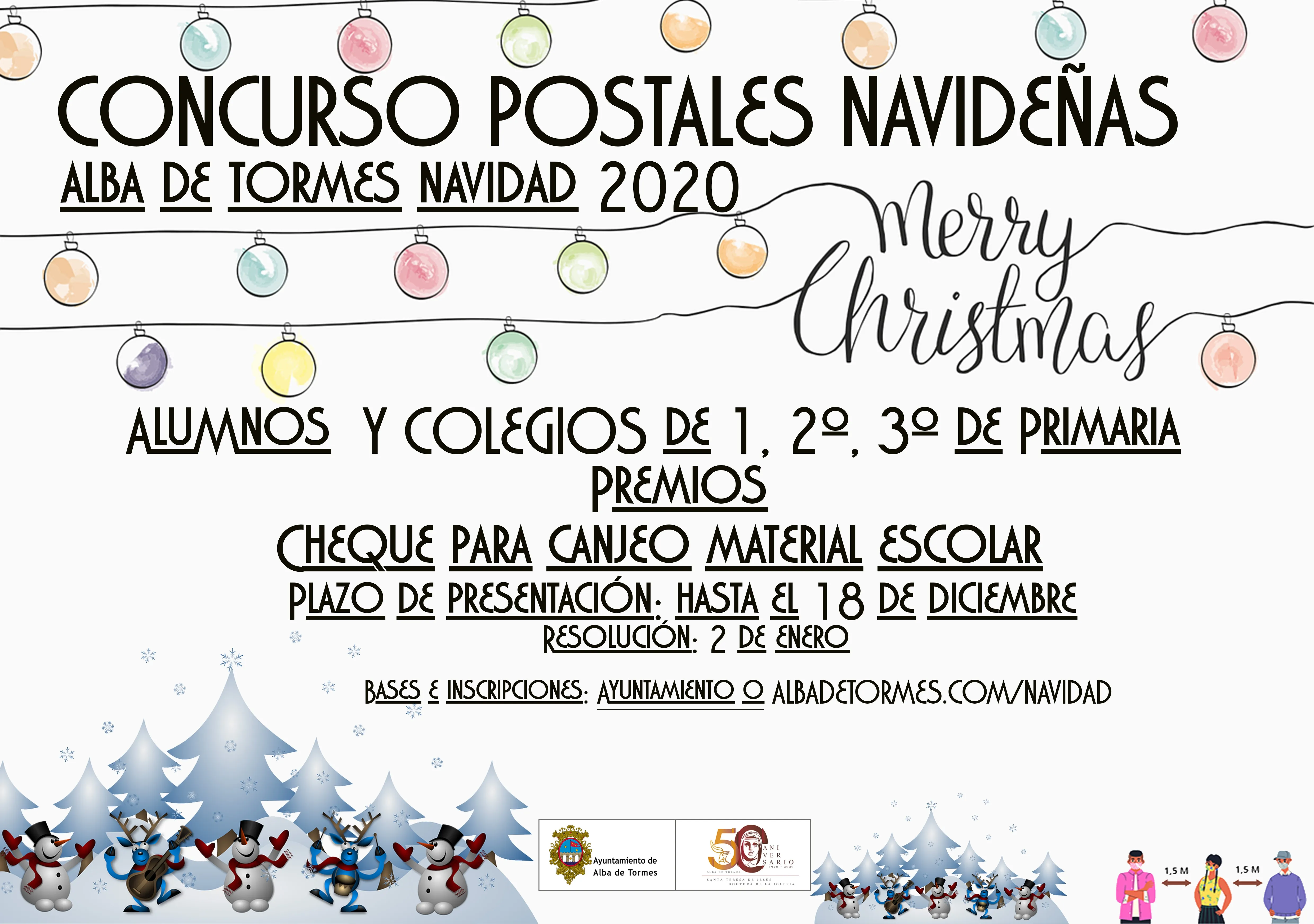 El Ayuntamiento de Alba de Tormes ha convocado un concurso infantil de postales navideñas