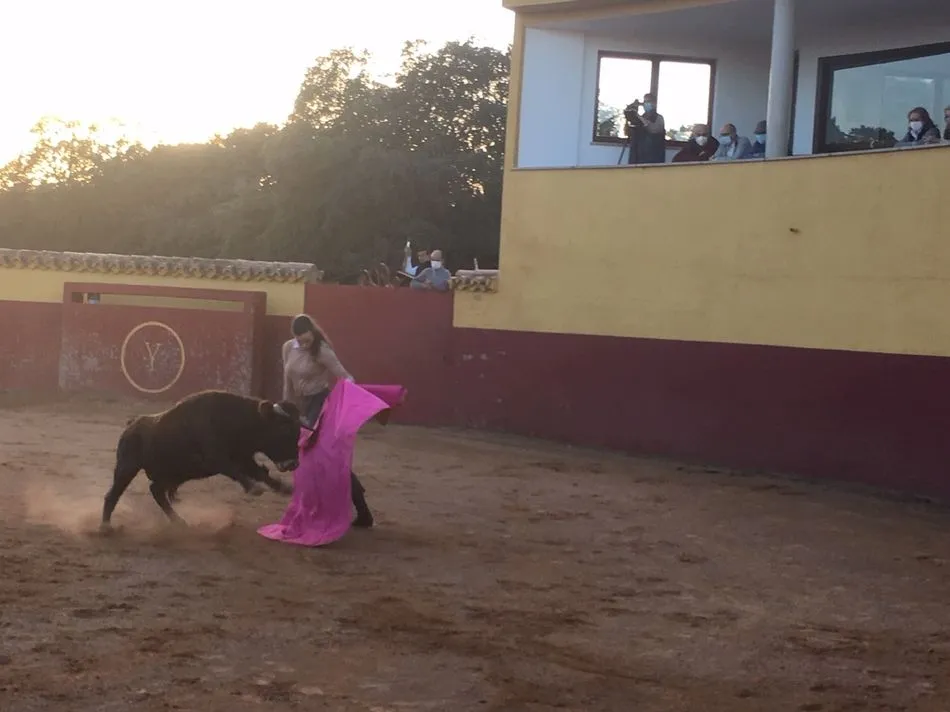 Foto 4 - Visita al tentadero en el que participan alumnos de la Escuela de Tauromaquia de la Diputaci&oacute;n