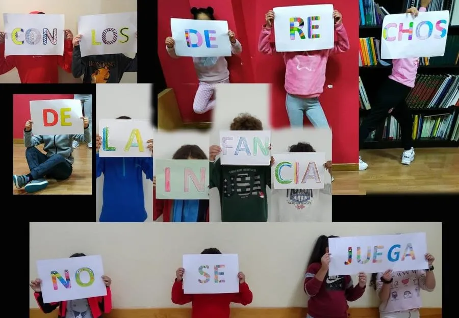 Acción de Mesa de Infancia de Salamanca en defensa de los derechos de los niños. Foto de la MESA DE INFANCIA DE SALAMANCA