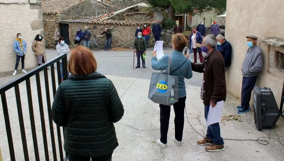 Vecinos de Monleras en la protesta por ‘Una Sanidad rural digna’ celebrada el 3 de octubre pasado