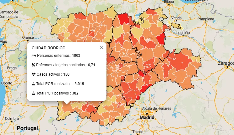 La Zona de Ciudad Rodrigo supera los 1.000 casos de personas enfermas y los 3.000 tests realizados  