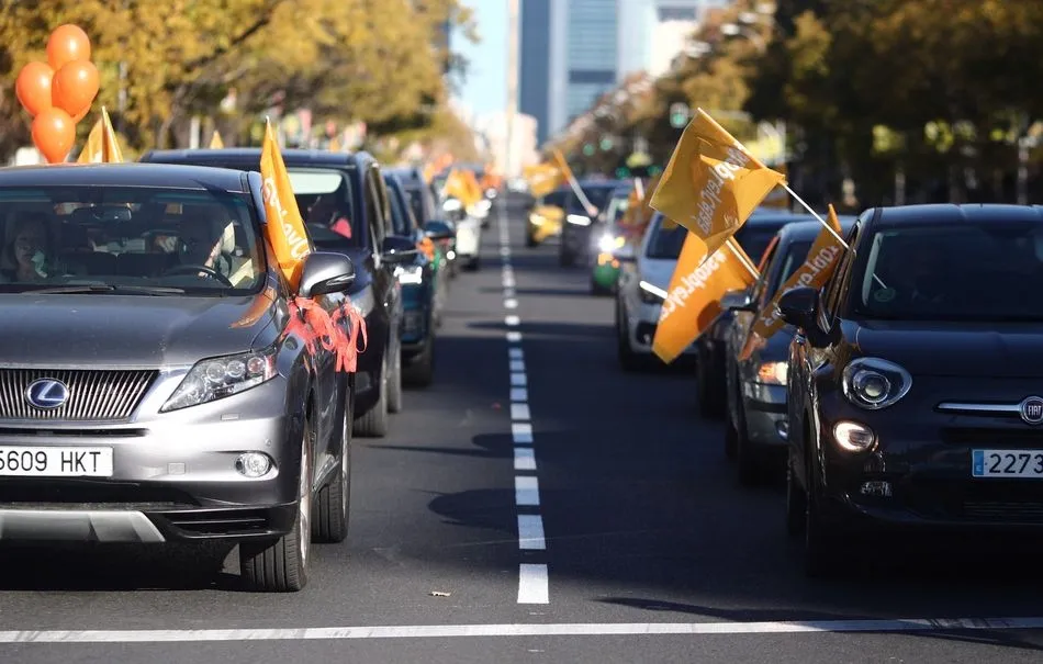 Foto 4 - Miles de personas en Espa&ntilde;a se manifiestan en coche contra la Ley Cela&aacute;