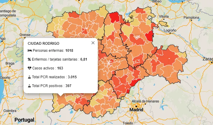 La Zona de Ciudad Rodrigo cierra la semana igualando su peor registro diario: 15 positivos más  