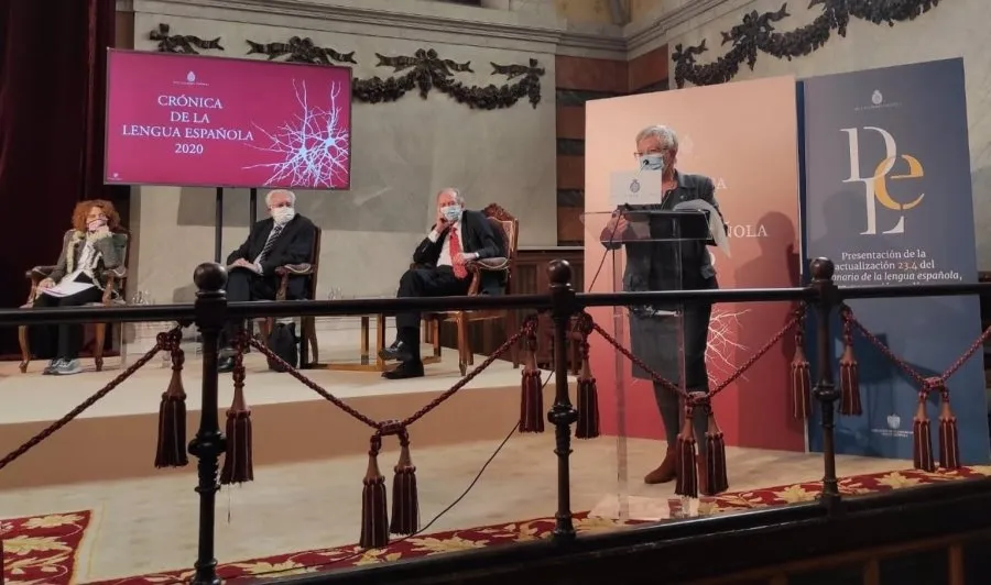 Presentación de la actualización del Diccionario de la lengua española con la filóloga Paz Battaner en la sede de la RAE, en Madrid. Foto EP
