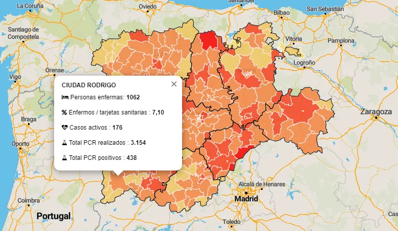 La Zona de Ciudad Rodrigo supera los 200 positivos detectados en lo que va de noviembre  
