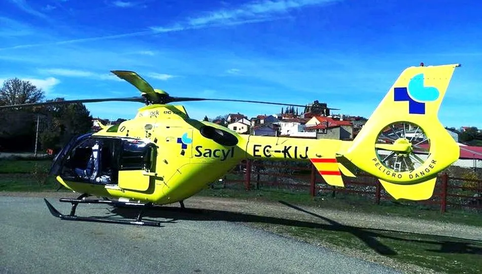 La persona herida fue trasladada en helicóptero al hospital