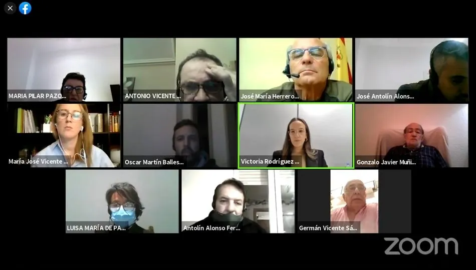 Asistentes a la sesión telemática del pleno del  Ayuntamiento de Vitigudino celebrada este viernes