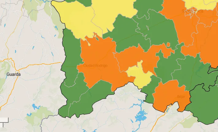 La Zona de Fuentes de Oñoro logra salir del naranja tras haber registrado este mes sus peores...