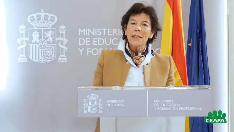 La ministra de Educación y Formación Profesional, Isabel Celaá - CAPTURA CEAPA