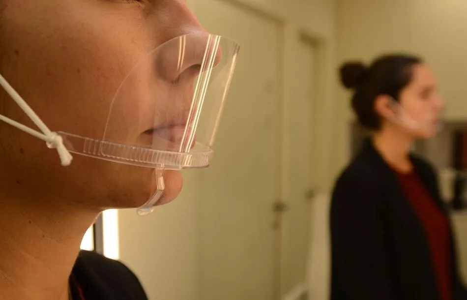 Mascarillas transparentes de PVC