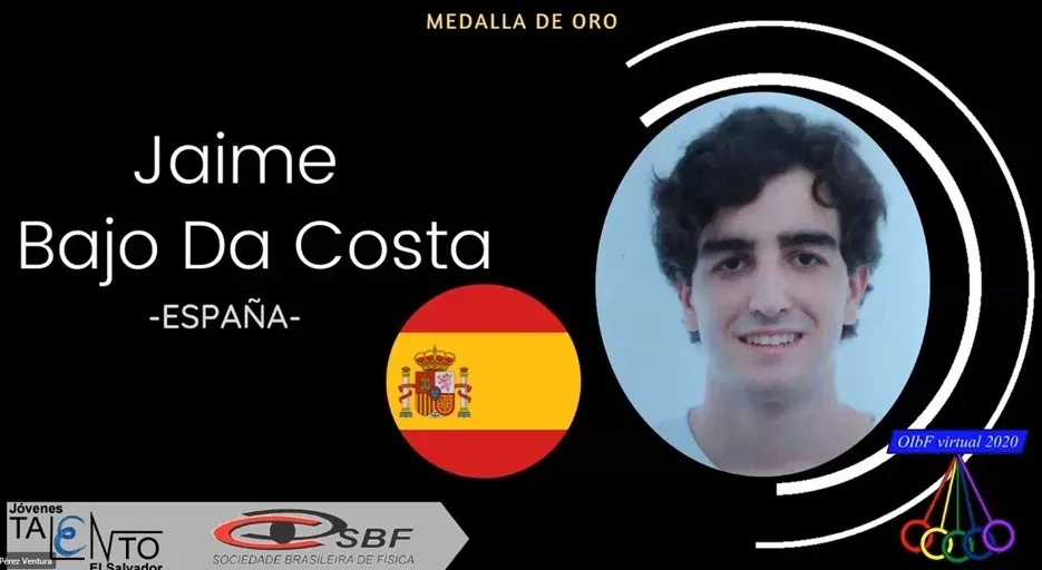 Oro para Jaime Bajo da Costa en la Olimpiada Iberoamericana de Física 2020  