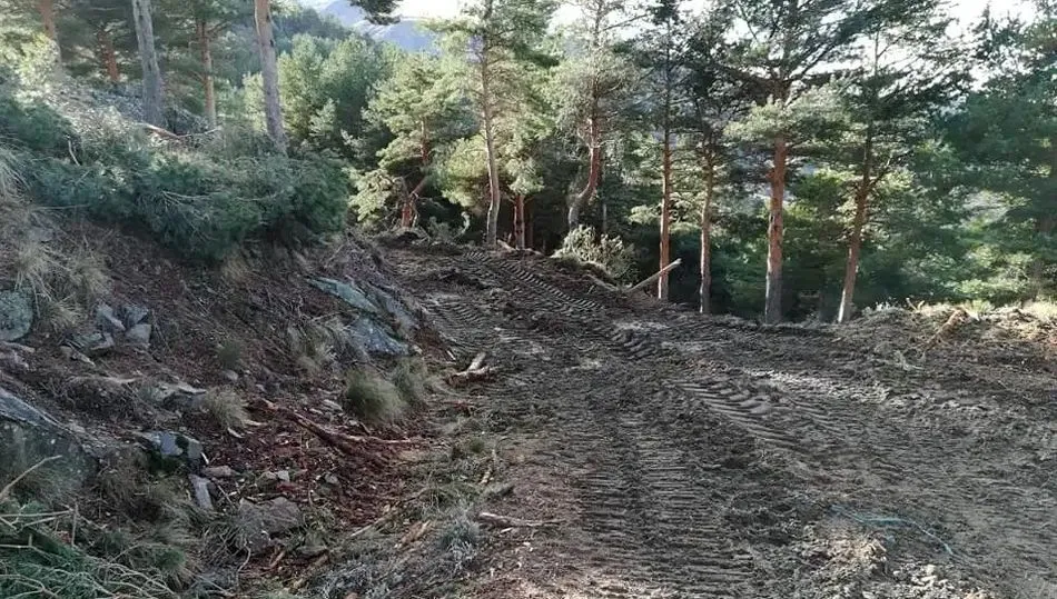 Fotografía de la zona de la Garganta del Oso que está siendo intervenida / FOTO: Candelario Opina