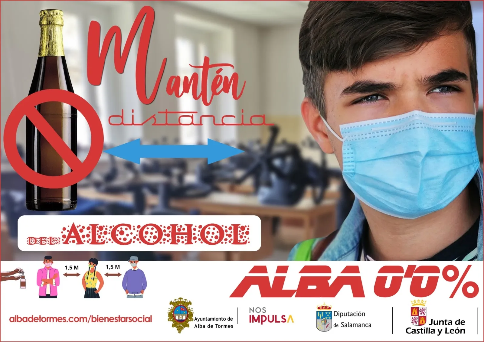 Foto 3 - &lsquo;Mant&eacute;n distancia del alcohol&rsquo;, nueva campa&ntilde;a del Ayuntamiento de Alba de Tormes para los...