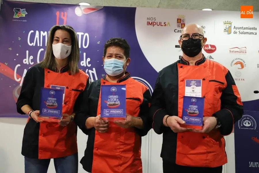 Ganadores del Campeonato de Cocineros, este martes en Salamanca. Fotos: Lydia González