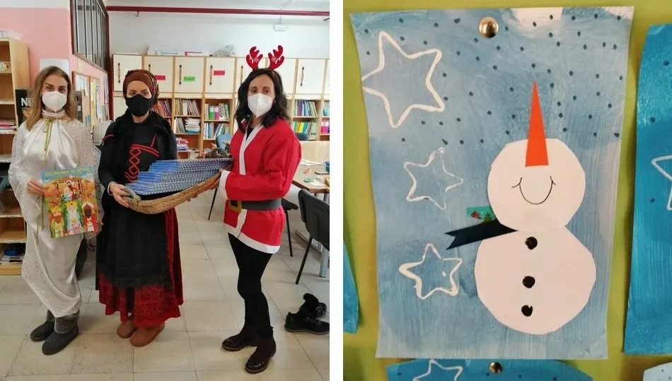 Un divertido equipo de personajes navideños han repartido por cada una de las clases el tradicional calendario de Adviento