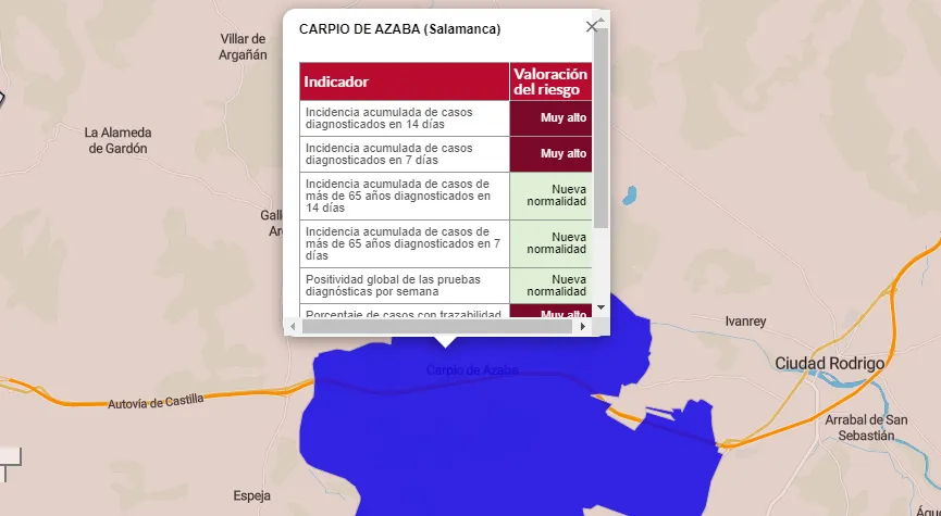 Primeros positivos desde el domingo en la Zona de Ciudad Rodrigo, la única que no está en verde  