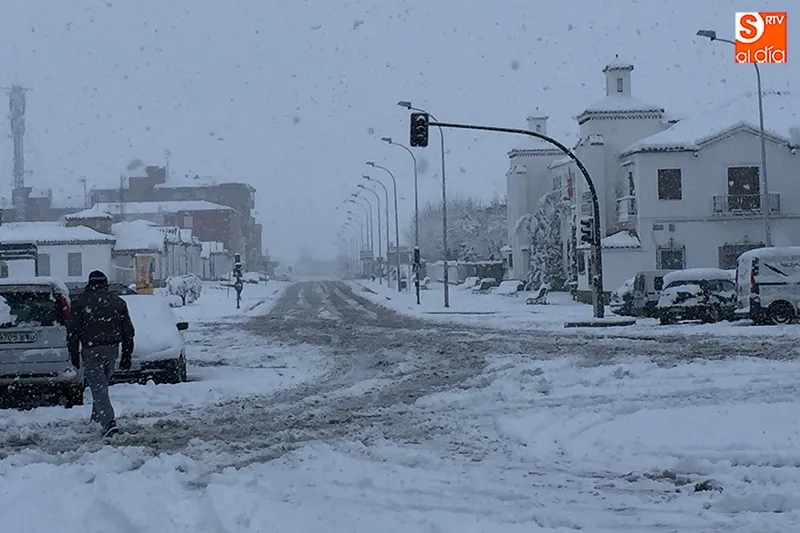 Imagen del temporal de nieve vivida en enero de 2018 en Peñaranda