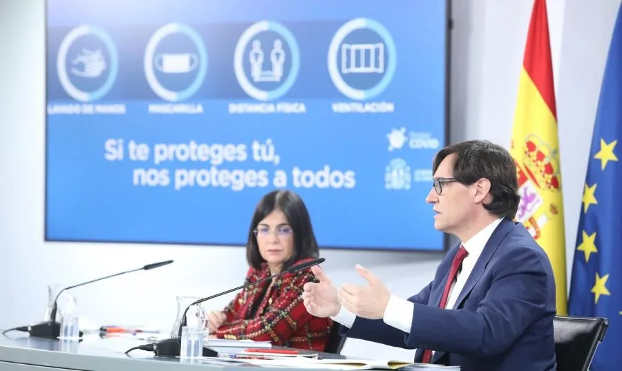 Rueda de prensa de la ministra de Política Territorial, Carolina Darias y el ministro de Sanidad, Salvador Illa. Foto M.FERNÁNDEZ - EP