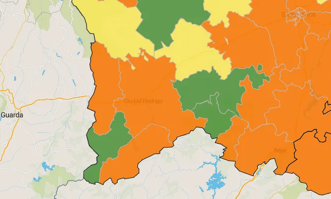 Las zonas básicas de salud de Fuentes de Oñoro y Robleda entran en naranja  