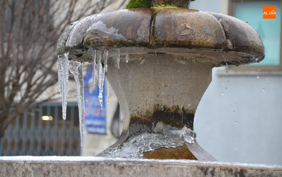 Foto 3 - Las fuentes reflejan con hielo las g&eacute;lidas temperaturas de los &uacute;ltimos d&iacute;as  