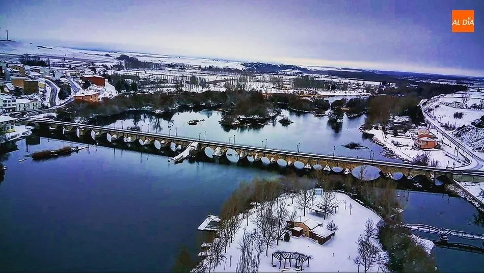 Foto 2 - Alba de Tormes nevada, a vista de dron