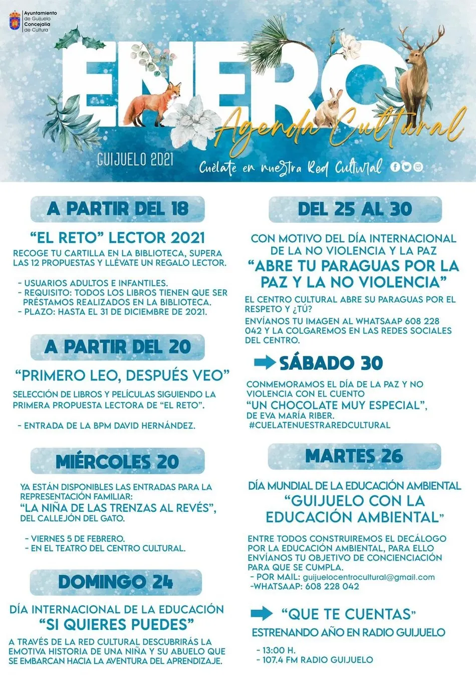 Foto 2 - El D&iacute;a de la Paz y la No Violencia, protagonista en la agenda cultural de enero en Guijuelo