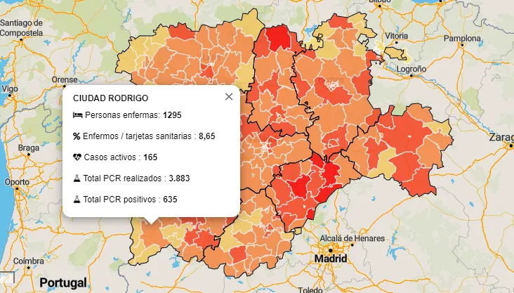 La pandemia se desboca en la Zona de Ciudad Rodrigo con 39 positivos por PCR más en un sólo día  