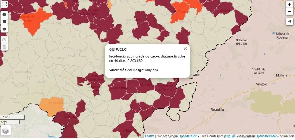 Guijuelo cuadruplica la tasa regional de incidencia de coronavirus