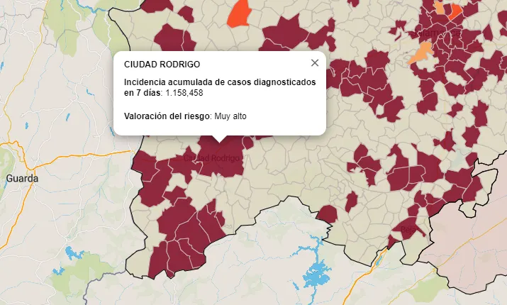 Ciudad Rodrigo sube a 143 positivos en una semana y su dato de incidencia ya duplica al provincial