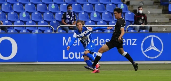 Keko, ante Sepúlveda, en Riazor