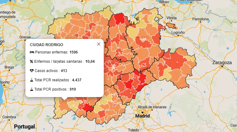 Nuevo récord en la Zona Básica de Ciudad Rodrigo con 49 positivos más en un sólo día  