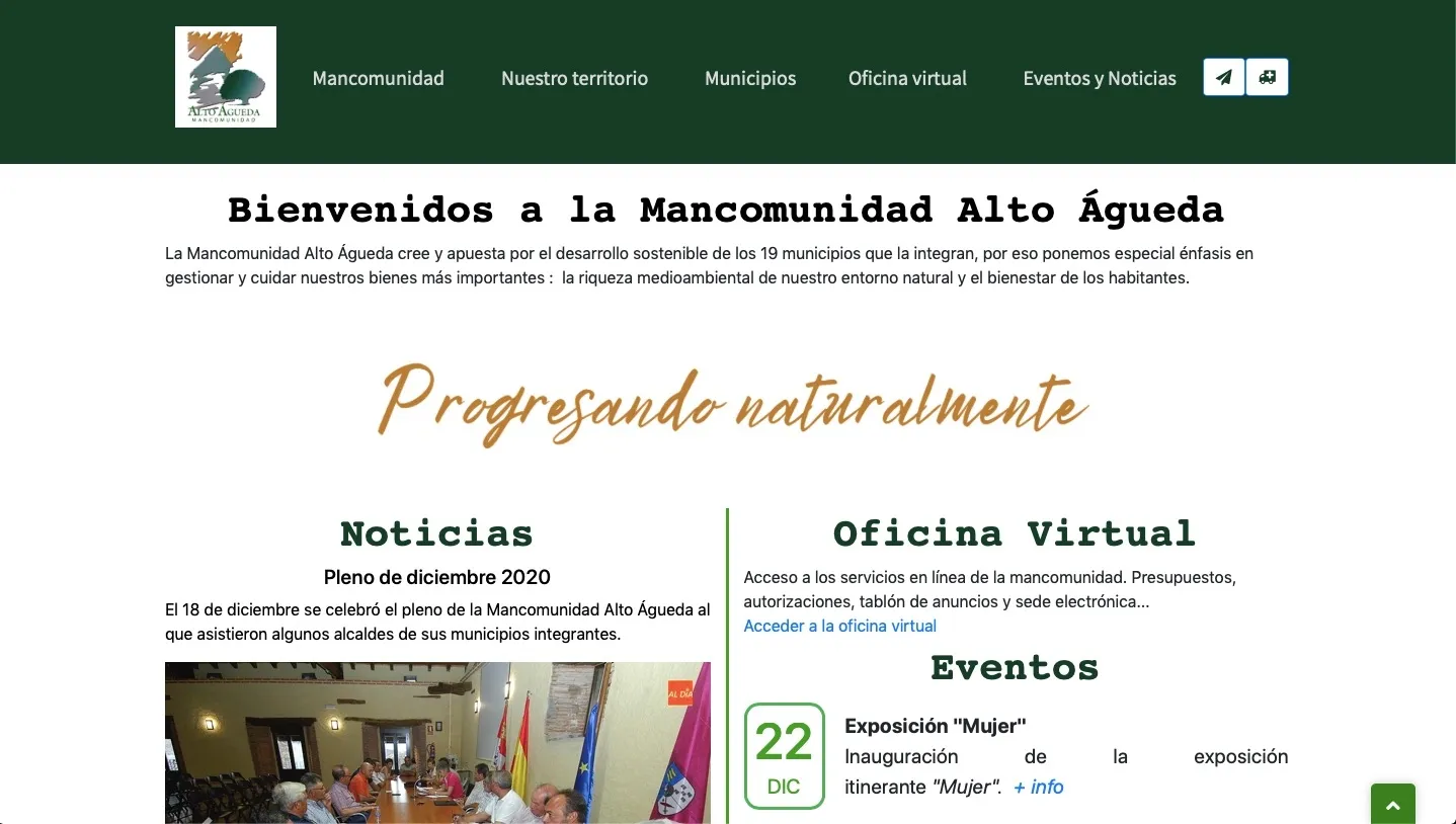 La Mancomunidad Alto Águeda moderniza su página web  