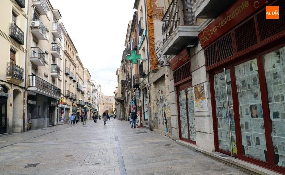 Una céntrica calle de Salamanca, durante esta tercera ola