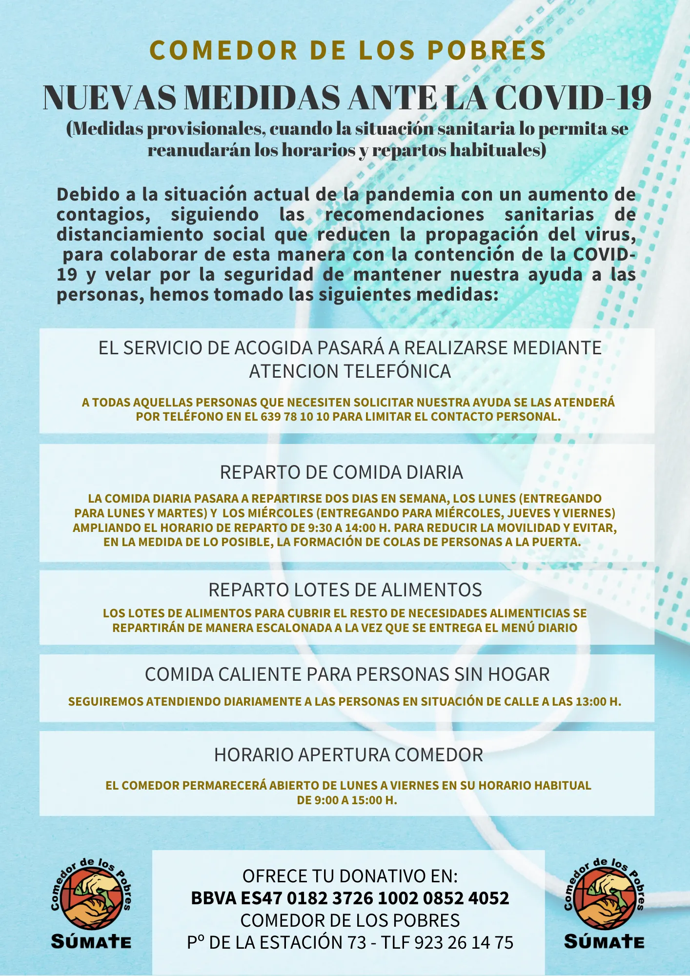 Foto 2 - El Comedor de los Pobres reorganiza el reparto diario de alimentos para reforzar la seguridad...