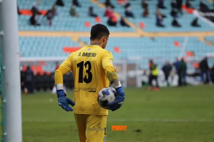 Barbero, en su último partido con el Salamanca UDS