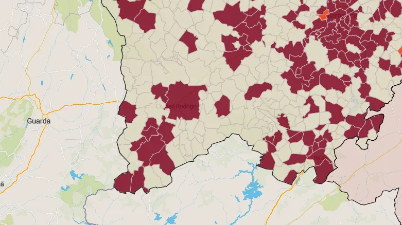 Mapa con los municipios que están en riesgo Muy Alto
