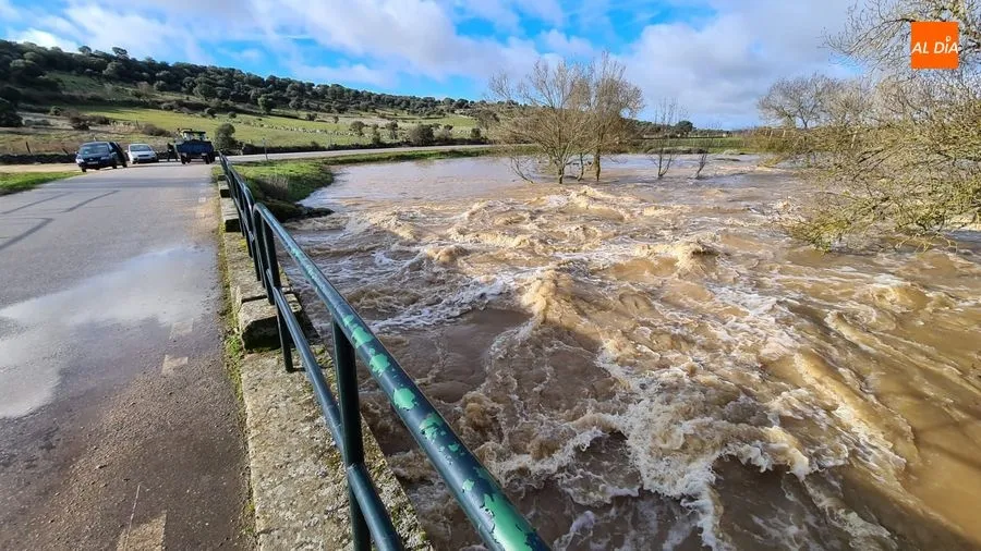 Foto 6 - Desbordada la Ribera de Ca&ntilde;edo a su paso por San Pelayo de Guare&ntilde;a