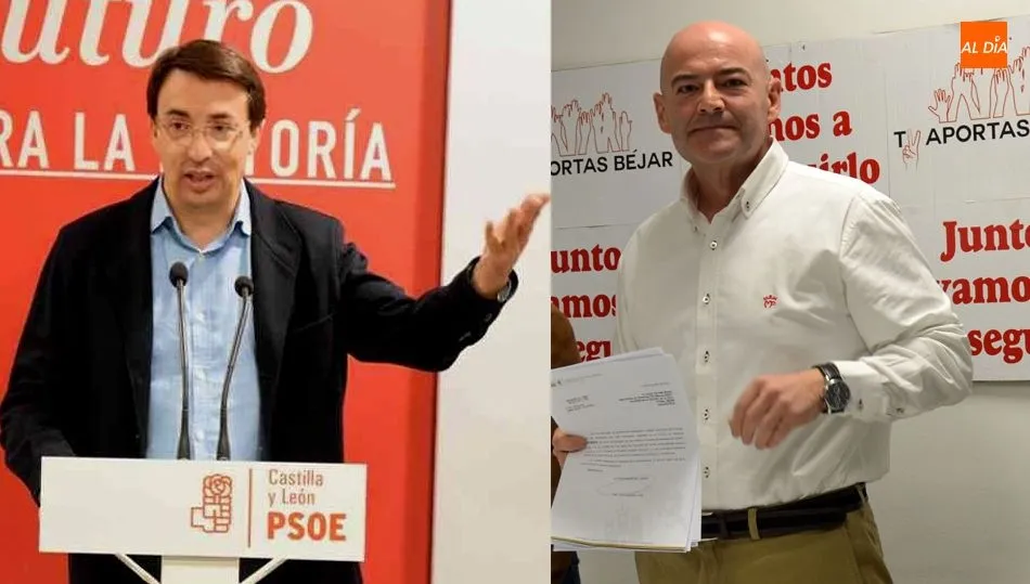 De. a d. Fernando Pablos, secretario general del PSOE de Salamanca y Javier Garrido, portavoz de Tú Aportas