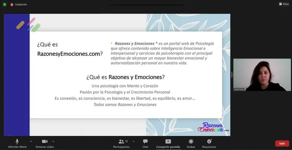 La psicóloga Judith Prieto mientras impartía el seminario sobre Razones y Emociones