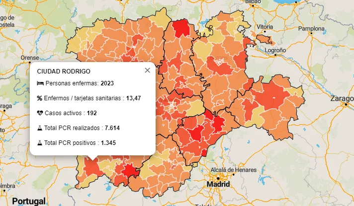 La comarca de Ciudad Rodrigo alcanza la cifra de 2.000 positivos por PCR desde que se declaró la...
