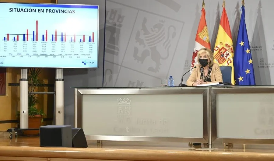 Rueda de prensa de la consejera de Sanidad de la Junta de Castilla y León, Verónica Casado