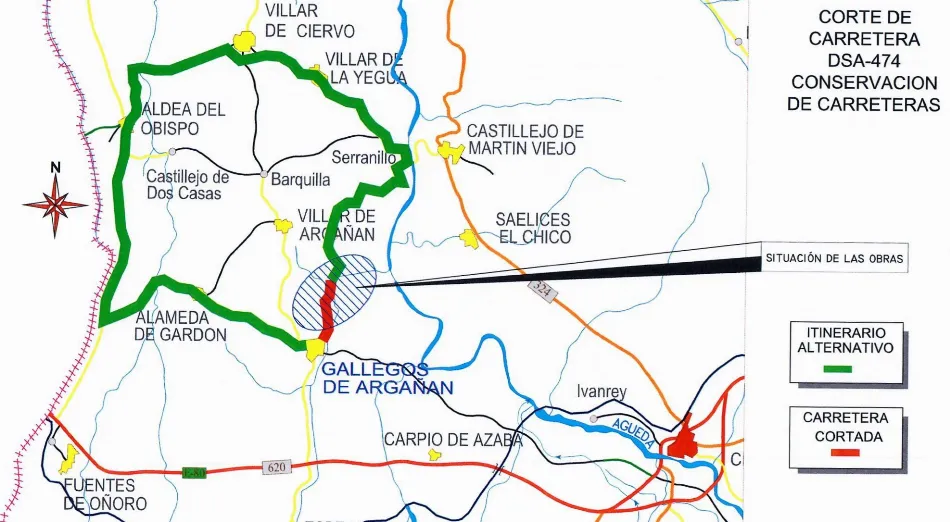 La carretera entre Gallegos y Sexmiro permanecerá cortada desde este jueves  