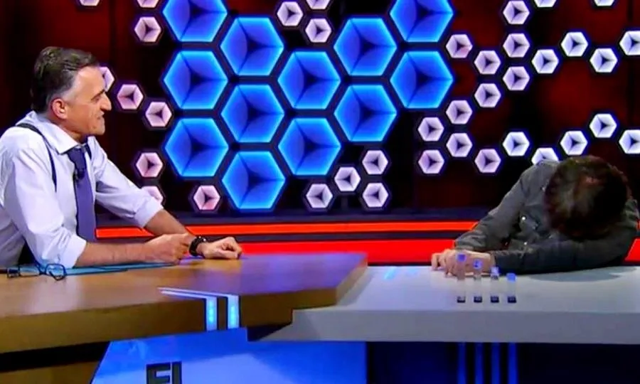 Uno de los momentos de esta entrevista realizada por El Gran Wyoming a Jordi Evole