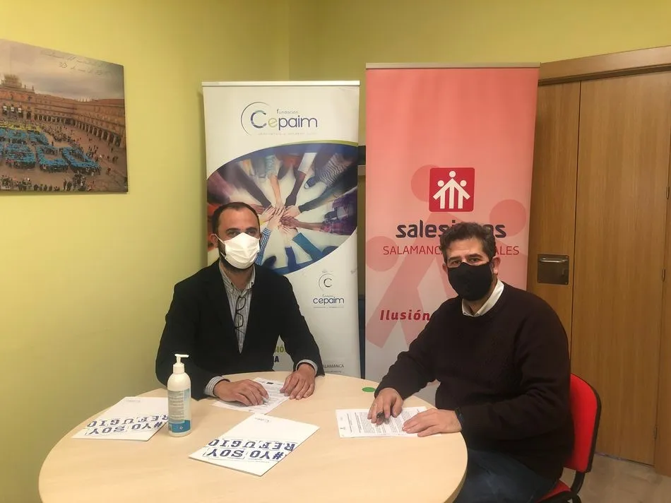 Lauro Martín Álvarez, Director General del Colegio Salesiano y Javier González Estévez, Coordinador Territorial de la Fundación Cepaim