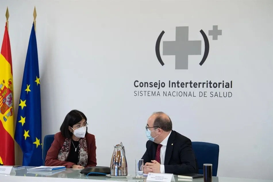 Carolina Darias y Miquel Iceta en la reunión del Consejo Interterritorial del Sistema Nacional de Salud