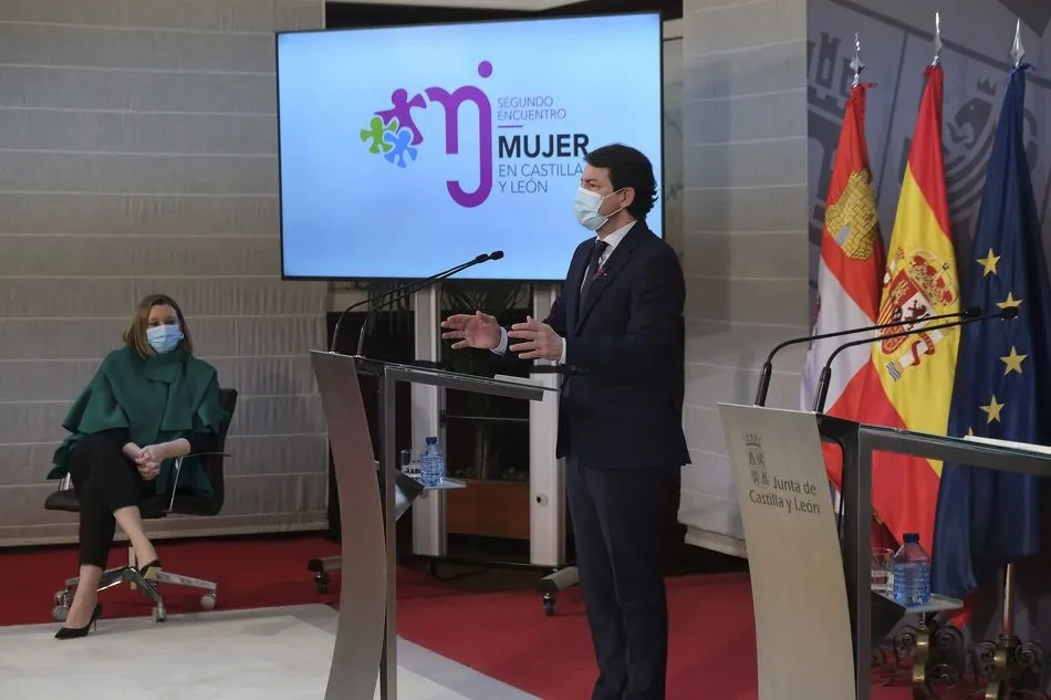 Fernández Mañueco durante clausura telemática del II Encuentro de la Mujer en Castilla y León: Redes de Igualdad | JCYL