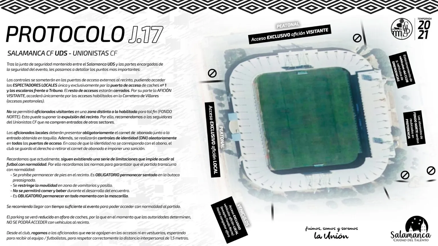 Foto 2 - El Salamanca UDS da a conocer el protocolo de las aficiones para el derbi