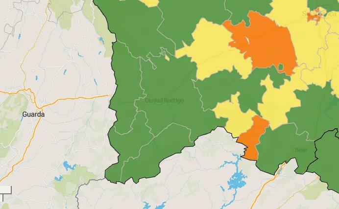 La comarca mirobrigense vuelve a quedarse sin zonas en naranja  