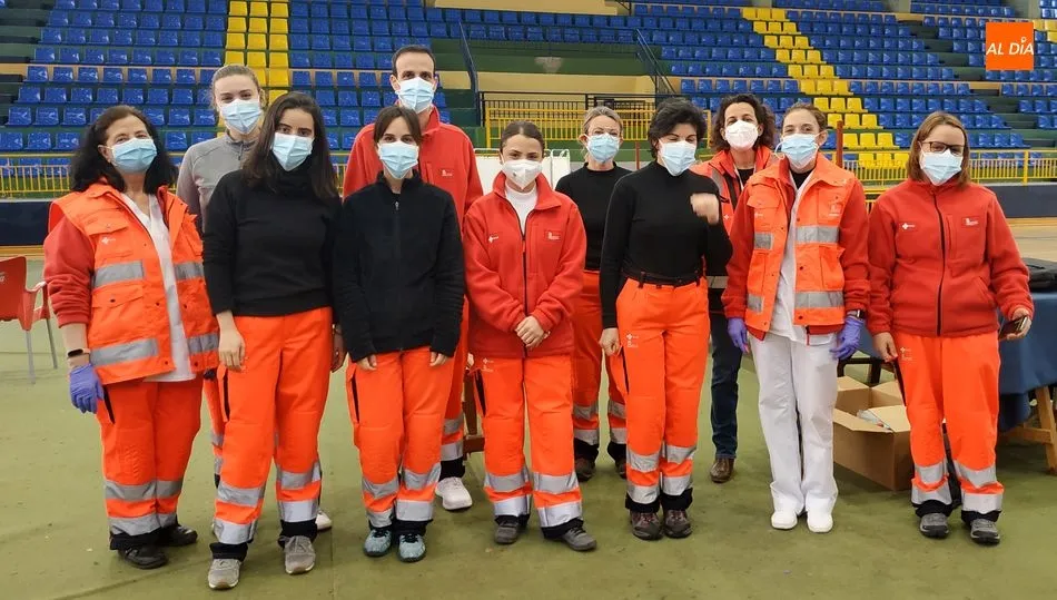 Equipo sanitario encargado hoy de las vacunaciones en Béjar