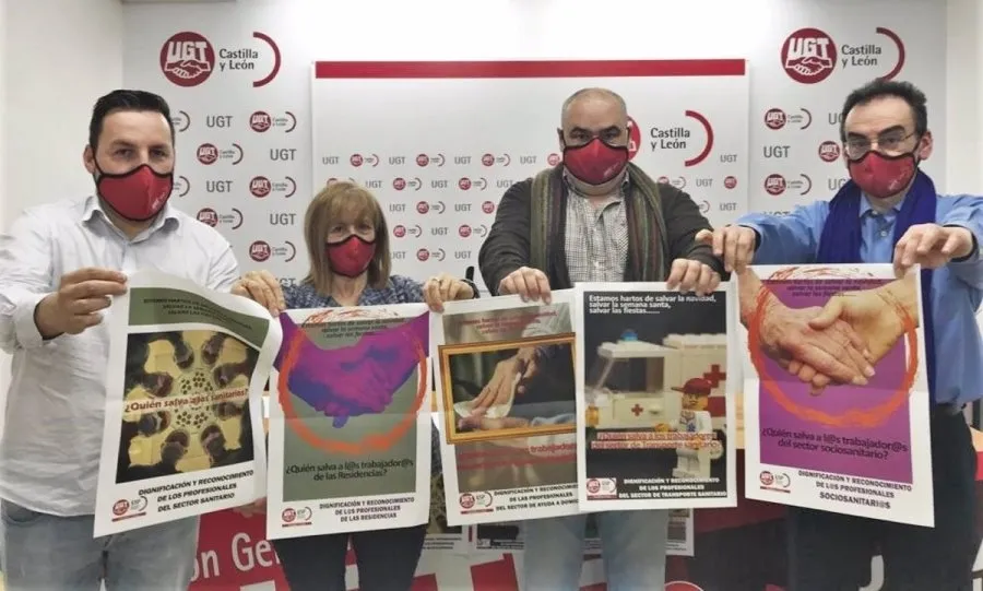 Representantes de la Federación de Servicios Públicos de UGTCyL en un acto anterior. Foto EP